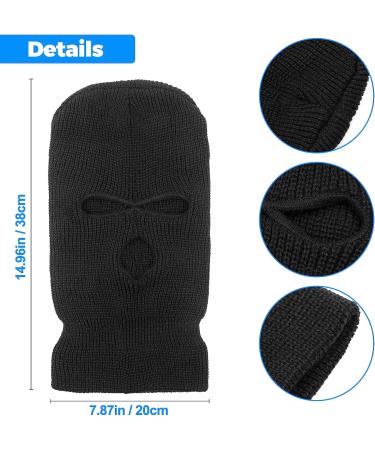 2-Piece Knitted Winter Balaclava Set for Outdoor Sports - Black - Buy Online on GoSupps.com