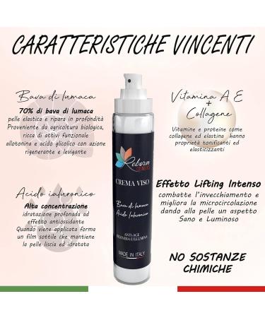  REBORN Reborn Hyaluronic Acid Face Cream Moisturizing Anti-Wrinkle for Women and Men Lumaca Bava and Vitamins A-E Night and Day Collagen Cream for Dark Spots Moisturizing and Anti-Aging Face - Buy Online on GoSupps.com