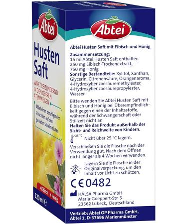 Abbey Cough Juice with Marshmallow & Honey | Alcohol-Free Lactose-Free Gluten-Free | Soothes Irritated Throat & Cough - 120ml - Buy Online on GoSupps.com