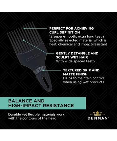Jack Dean by Denman Black Curl Volumiser Comb - D17 for Styling, Defining and Enhancing Curls - Buy Online on GoSupps.com