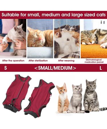 Cobee Professional Recovery Suit for Cats | Abdominal Wounds Surgery & Skin Diseases | E-neck Band Alternative | Size M Red - Ideal for Kittens & Dogs - Buy Online on GoSupps.com