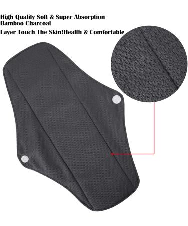 7 Pcs Reusable Menstrual Pads Set for Heavy Flow | Washable Cloth Pads with Wings | Breathable Mesh Surface | Large Sanitary Pads for Overnight | Includes Wet Bag - Buy Online on GoSupps.com