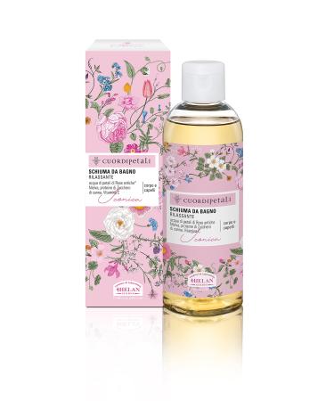 Helan Cuor di Petali ICONICA Natural & Delicate Shampoo & Bubble Bath for Body & Hair Scented with Mauve and Vitamin C - Relaxing Bubble Bath 200 ml - Made in Italy
