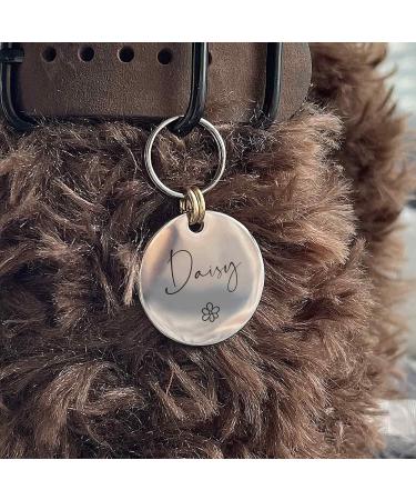 Cute Symbols Style Charming Personalized Dog Cat Tag in 316 Surgical Stainless Steel Double-Sided Deep Engraving with Safe Edge Polishing - Celebrate The Cuteness of Your Feline Friend Round - Buy Online on GoSupps.com
