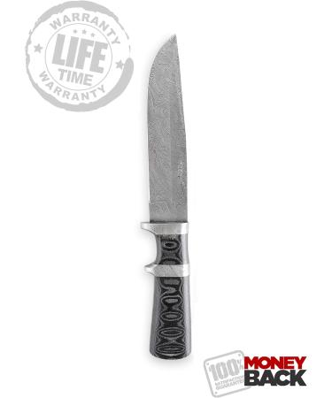 Perkin Bowie Damascus Hunting Knife with Sheath - Premium Quality International Shipping - Buy Online on GoSupps.com
