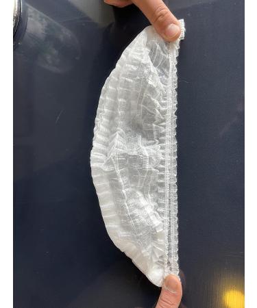 100 Pcs White Disposable Bouffant Caps - 20 Nonwoven Hair Net Sleeves with Swivel Bands | Ideal for Sleeping, Food Service - Unisex - Buy Online on GoSupps.com