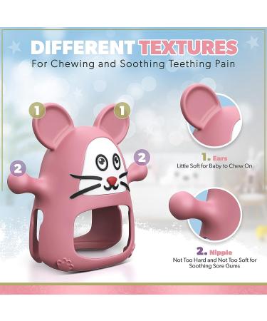 Little Pixy Silicone Baby Teether Toy for 0-6 Months | Hand Pacifier & Chew Toy for Newborns | Sensory & Car Seat Toy in Pink - Buy Online on GoSupps.com