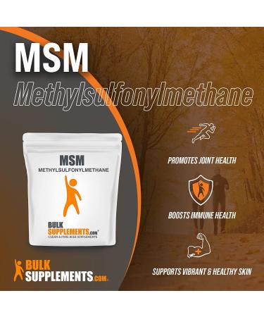 BulkSupplements MSM Powder - 1kg (2.2 lbs) - Pure MSM Crystals for Joint Health - Buy Online on GoSupps.com