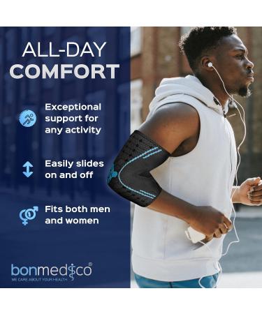 Buy bonmedico Farko Elbow Brace - Compression Support for Tennis Elbow & Tendinitis | Unisex | Left/Right | Black S - Buy Online on GoSupps.com
