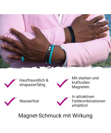 Magnetix Wellness Flexi Magnetic Bracelet - Skin-Friendly Silicone Blue/Black Fits Swollen Wrists XL - International Shipping Available - Buy Online on GoSupps.com