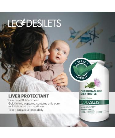Leo Desilets Milk Thistle Capsules | Supports Liver Health & Detox | 90 Vegetarian Capsules | Non-GMO Pesticide-Free - Buy Online on GoSupps.com