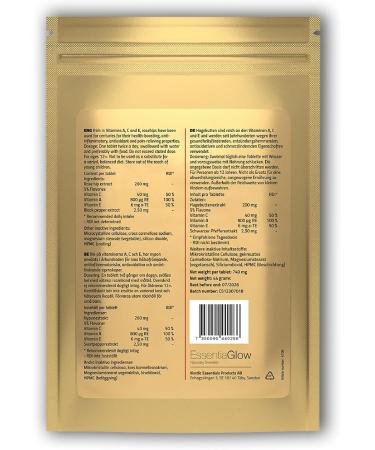 Essentiaglow Rose Hip Tablets - Vegan Skin & Hair Health | 60 Tablets for Joint Support & Flexibility | 1 Month Supply - Buy Online on GoSupps.com