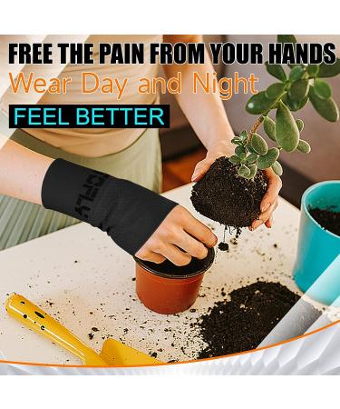 TOFLY Medical Wrist Compression Sleeves - Premium Support for Carpal Tunnel, Pain Relief, Arthritis, Tennis, Tendonitis - Wrist Brace for Men and Women - 1 Pair (Black, Small) - Buy Online on GoSupps.com