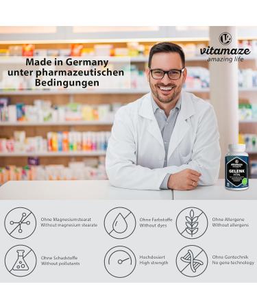 Joint Vitality Capsules - High Dose Glucosamine Chondroitin Hyaluronic Acid & MSM - 90 Natural Supplements Made in Germany - Buy Online on GoSupps.com