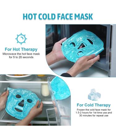 KOLTECH Reusable Gel Beads Face and Eye Mask Gift Kit - Hot & Cold Therapy for Migraine, Pain Relief, Puffiness - Sinus Pressure, Acne, Headaches - Blue - Buy Online on GoSupps.com