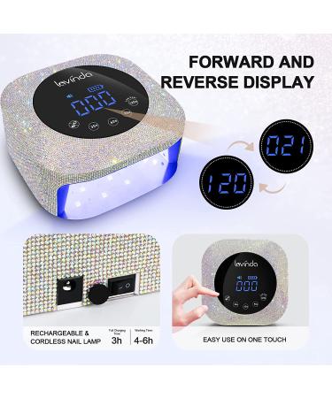 Lavinda 54W Rechargeable UV LED Nail Lamp | Cordless Gel Polish Light with 4 Timer Settings | Professional Quick Dry Curing Lamp for Salon & Home - Buy Online on GoSupps.com