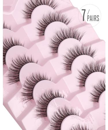 Buy Onlyall Natural Wispy False Eyelashes | 7 Pairs Soft Fluffy D-K06 for a Natural Look - International Shipping Available - Buy Online on GoSupps.com