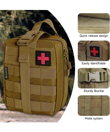 Crisis First Aid Bag - Empty MOLLE Tactical EDC IFAK Pouch for Outdoor Camping & Travel | Essential First Aid Belt Bag & Pharmacy Set - Buy Online on GoSupps.com