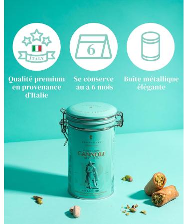 Cannoli-Sicilians | filled with pistachio cream | individually wrapped in a gift box | original Italian-Sicilian biscuits | wonderful with coffee or tea | 200g - Buy Online on GoSupps.com