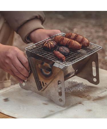 Buy Foldable Stainless Steel Charcoal Barbecue Oven | Outdoor Camping BBQ Grill - Ideal for Portable Cooking - Buy Online on GoSupps.com