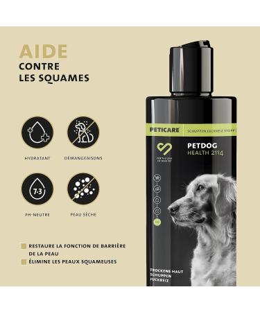 Peticare Dog Shampoo for Dandruff - Effective Care for Dry Skin Relieves Itching Treats Skin Unpleasant Odor - petDog Health 2114 - Buy Online on GoSupps.com