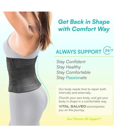 Vital Salveo Postpartum Belly Band | C-Section Recovery Wrap | Slim & Smooth Abdominal Support | S/M Black - Buy Online on GoSupps.com