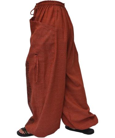 Siamrose Red Yoga Harem Pants with 2 Pockets - Unisex Lounge Pants, Adjustable Length - Buy Online on GoSupps.com