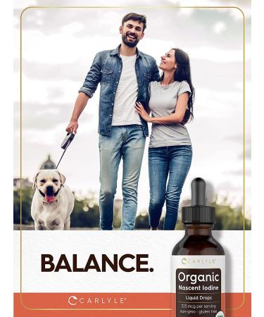 Organic Nascent Iodine Liquid Drops 2 fl oz - Vegan Non-GMO Gluten Free Supplement by Carlyle - Buy Online on GoSupps.com