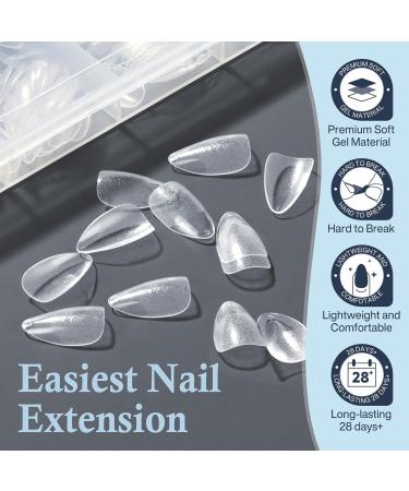 Short Almond Fake Nails - 360pcs Soft Gel Pre-Shaped Acrylic Tips | Half Matte Full Cover Press-On Nails | DIY Manicure - 12 Sizes Available - Buy Online on GoSupps.com