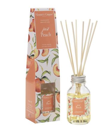 Just Peach Fragrance Oil Reed Diffuser 100ml - Long Lasting Home Indoor Fragrance - with 8 Rattan Reeds