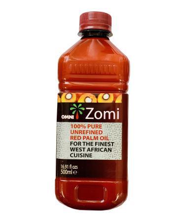 Omni Zomi Red Palm Oil 16.9 Fl Oz (500ml) - 100% Pure Unrefined Oil - for the Finest West African Cuisine