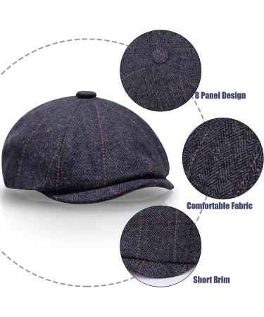 2 Pack Men's Classic Wool Blend Newsboy Hats - Black/Grey - Buy Online on GoSupps.com
