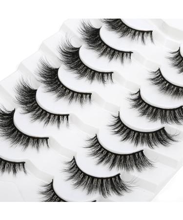 SHUYING 15mm Faux Mink False Eyelashes - Luxury Cat Eye Strip Lashes Soft Wispy Volume 7 Pairs Pack - Buy Online on GoSupps.com