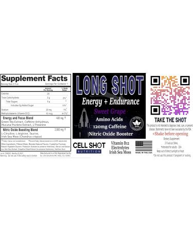 Sweet Grape Endurance Shots - 4 Pack | Nitric Oxide Booster Caffeine Nootropics Electrolytes & Amino Acids for Energy & Performance - International Shipping - Buy Online on GoSupps.com
