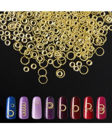 Gold Nail Art Studs, 1000 PCs Round Metal Sequins Nail Charms for Women Girls DIY Nail Art Decorations Round/ 1000 PCs
