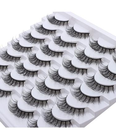 Outopen 14 Pairs D Curl Faux Mink False Eyelashes - 3D Fluffy Wispy Volume Pack - Buy Online on GoSupps.com
