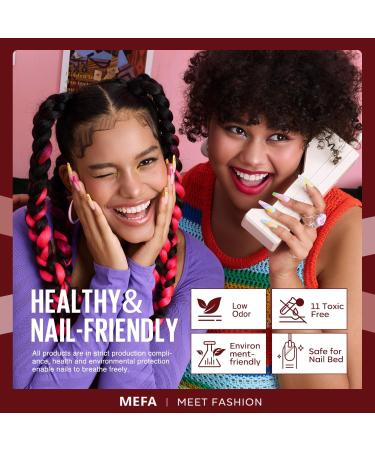 MEFA Autumn Gel Nail Polish Set 12 Colors Red Brown Gel Polish Set Nude Pink Gel Polish Soak Off UV Led Dark Red Glitter Nail Gel Manicure at Home DIY Salon for Women Brown Red - Buy Online on GoSupps.com