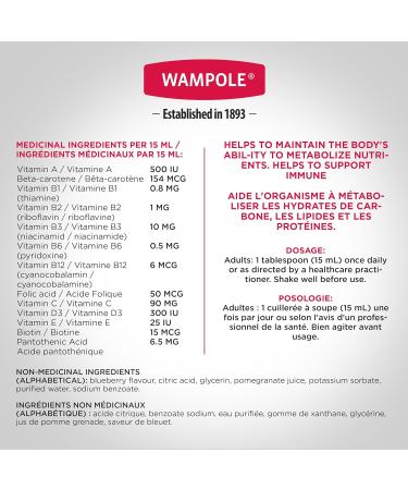Wampole Multivitamins Liquid Adults Daily Intake Fast Liquid Absorption 350 ml (Pack of 2) - Buy Online on GoSupps.com