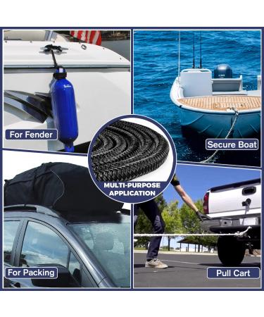ACY Marine Double Braided Nylon Dock Line - 38 x 15ft - Boat Rope for Docking - Stretch Resistant - MarinePontoon Accessories - Buy Online on GoSupps.com