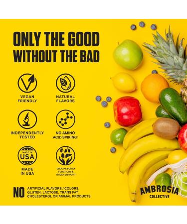 Ambrosia Nektar - Superfood Powder | Daily Organ Support Supplement | Greens Powder Alternative | 13 Superfoods for Energy Digestion Skin Health & Immune Support | 30 Servings | Strawberry Lychee - Buy Online on GoSupps.com