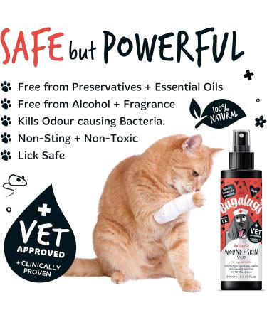 BUGALUGS Wound & Skin Antiseptic Spray 200ml - Antiviral Antifungal Relief for Itchy Dog Skin - Hypochlorous Acid Dog First Aid Kit - Buy Online on GoSupps.com