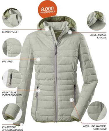 Buy GIGA DX Women's Uyaka Stripe Casual Jacket - Down Look Zip-Off Hood 44 Pistachio | International Shipping Available - Buy Online on GoSupps.com