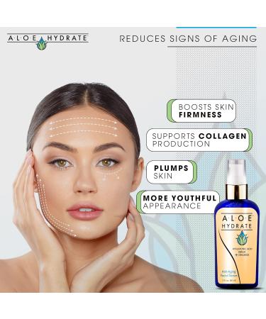 Hyaluronic Acid Serum 2 Oz - Moisturizing Anti-Aging Formula for Fine Lines & Wrinkles | Hydrating Unisex Skin Care - Buy Online on GoSupps.com