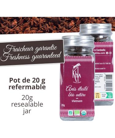 Khla - Anis toil Entier 20 g - Pot de Badiane Enti re - Ingr dient Cuisine & P tisserie - Desserts Fruits Viandes Poissons Vins Chauds Th s Infusions Graine No l - pice d Asie - Buy Online on GoSupps.com