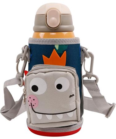 Children's Thermos Bottle Carrier - Adjustable Straps, Insulated Protection - Blue Grey - Buy Online on GoSupps.com