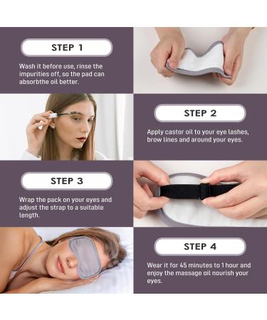 Organic Castor Oil Pack for Eyes Reusable Wrap Kit for Sparse Eyelashes Eyebrows Wrinkles & Dark Circles | International Shipping - Buy Online on GoSupps.com