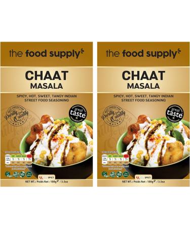 Premium Artisan Spice Mixes Great Taste Award Winner 2022-23 - All Natural Salt-Free | Vegan | No Colors | Gluten Friendly | Non-GMO - The Food Supply (Chaat Masala 100g (Pack of 2)) TFS Chaat Masala (2x100g) - Buy Online on GoSupps.com
