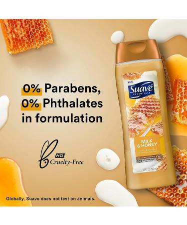 Suave Essentials Gentle Body Wash Milk & Honey with Sweet Oil Blend Essence 18 oz - Buy Online on GoSupps.com