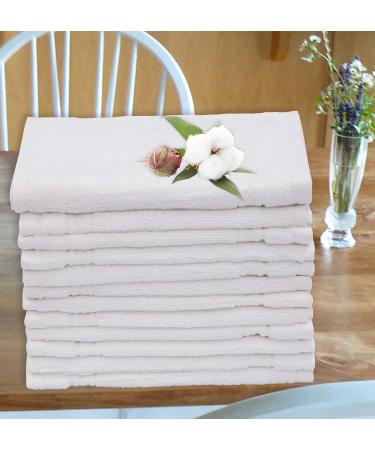 12 Pack White Cotton Wash Cloth Set - Absorbent & Soft Bathroom Washcloths - Machine Washable & Lint Free - 12x12 Face Towels - Buy Online on GoSupps.com