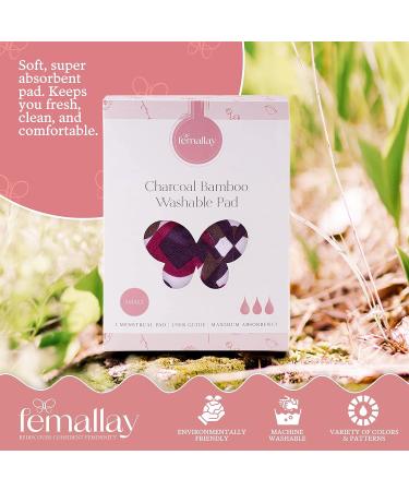 Femallay Reusable Cloth Menstrual Pads - Charcoal Bamboo Layer, Soft & Absorbent, Washable Sanitary Pads for Women - Feminine Hygiene Product - Colorful Minky/Small - Buy Online on GoSupps.com